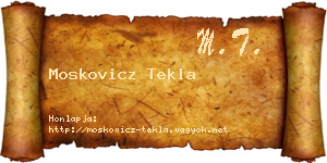 Moskovicz Tekla névjegykártya